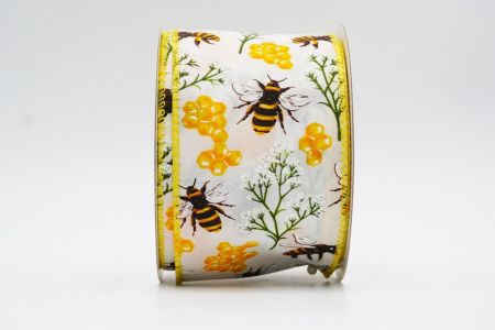 Kevät Kukka Mehiläisten Kokoelma Nauha_KF7490GC-1-6_valkoinen